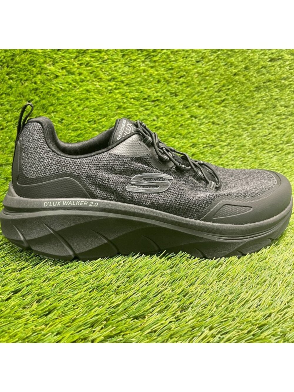 Skechers D'Lux Walker 2.0 Steadyway Mens Size 9.5EE Black Running Shoes Sneakers